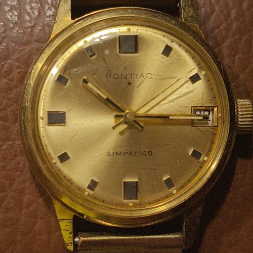 Pontiac Simpatico Swiss Made Automatic Watch with Date, vintage