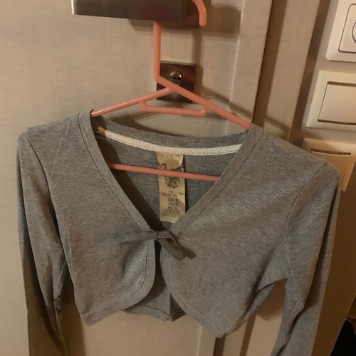 Zara gray cotton bolero like new with cords size M
