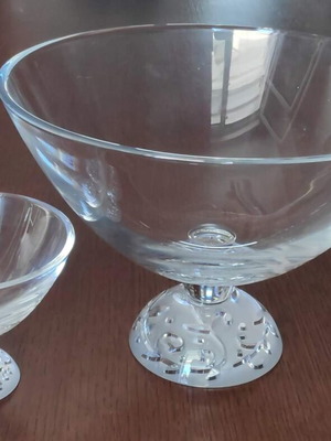 Cristal d'Arques set 2 used crystal bowls JG Durand Organdi