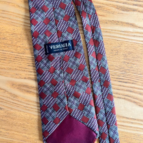 Verugia vintage silk tie with geometric patterns