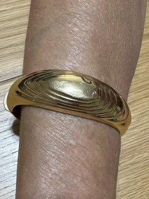Βραχιόλι χειροπέδα χρυσό 14K μεταχειρισμένο, 35,6γρ μασίφ vintage σχέδιο