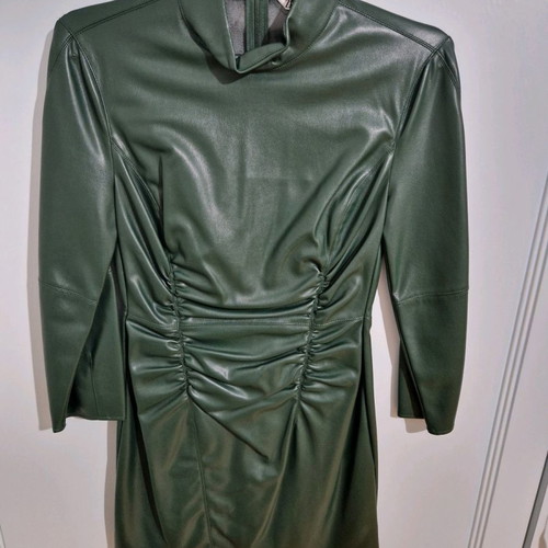 Leather dress new Zara green size S