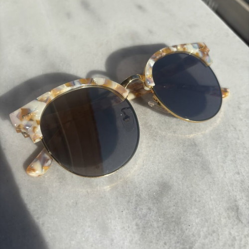 Gentle Monster sunglasses like new with mosaic pattern and orange gold frame