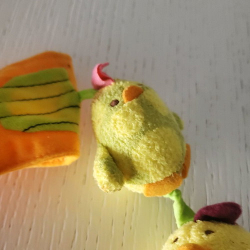 Mothercare plush chicken rattle like new with velcro