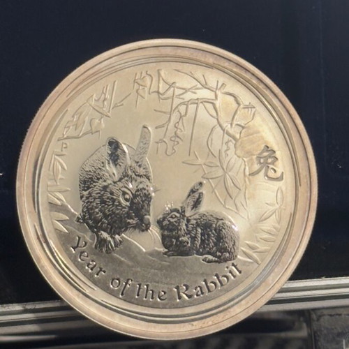 Silver coin 1 ounce Australia year of the rabbit 2011 like new