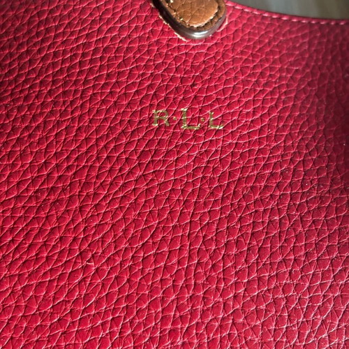 Ralph Lauren double-sided hand bag used, brown and red