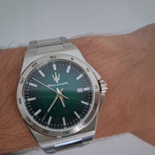 Maserati men's wristwatch, grey and green