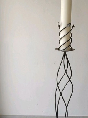 Metal floor candlestick like new, handmade