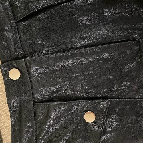 Zara mini skirt like new, black with crinkled leather look