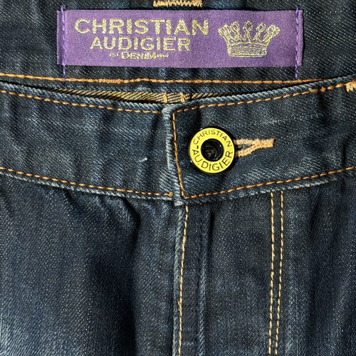 Christian Audigier Day of the Dead baggy jeans XL like new, black