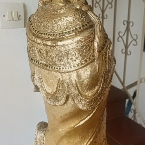 Guanyin Wooden Gilded Statue 80cm used, vintage