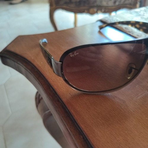 Ray-Ban RB 3350 shield sunglasses, brown gradient lenses