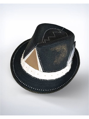 Straw Hat Crab Style Painted Unisex Black New