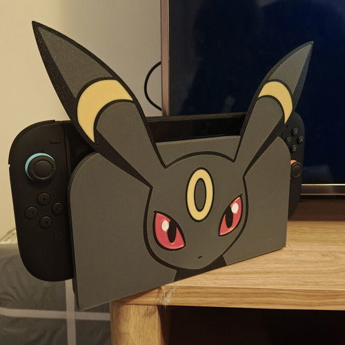 3D printed Umbreon faceplate cover for Nintendo Switch 2 dock