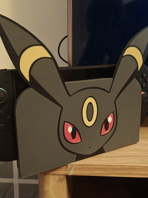 3D printed Umbreon faceplate cover for Nintendo Switch 2 dock