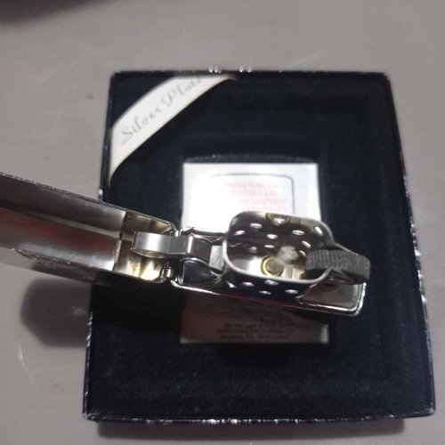 Zippo silver plate engraved "cowboy" lighter new
