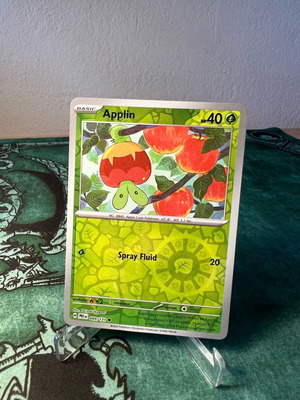 Applin Reverse Holo Pokemon Card used