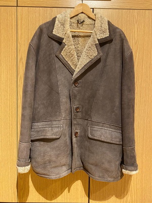 Jacket new with sheep interior lining, beige brown XL