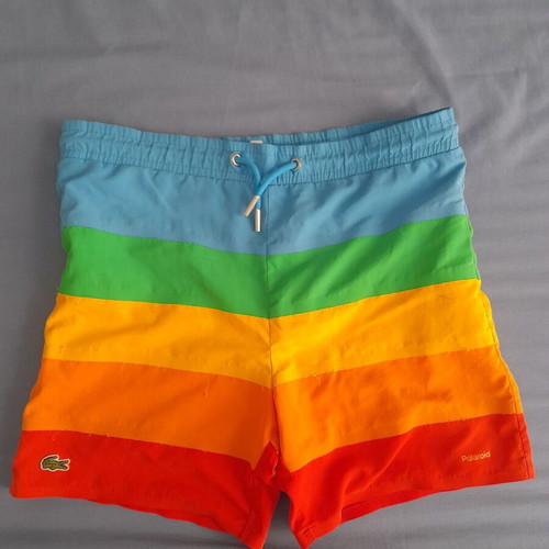 Lacoste swim shorts used, multicolor, size 128 cm