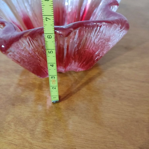 Crystal small bowl with red shades like new