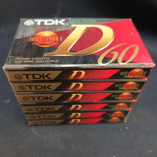 TDK D60 Audio Cassettes sealed lot of 6