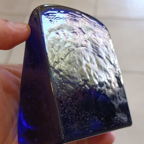 Handmade glass bookend like new