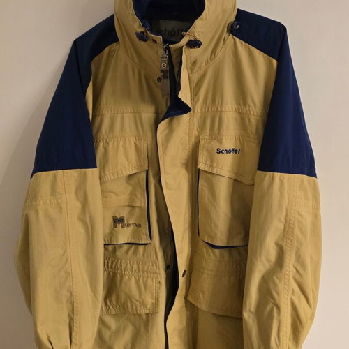 Vintage Schoffel jacket used, 90s 00s, size M/L, blue-yellow