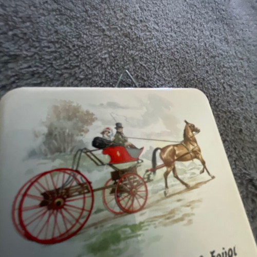 Limoges porcelain souvenir tile, Kefalonian