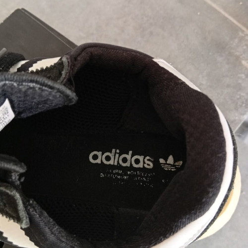 Adidas men's athletic shoes used, size 43.5, black and white