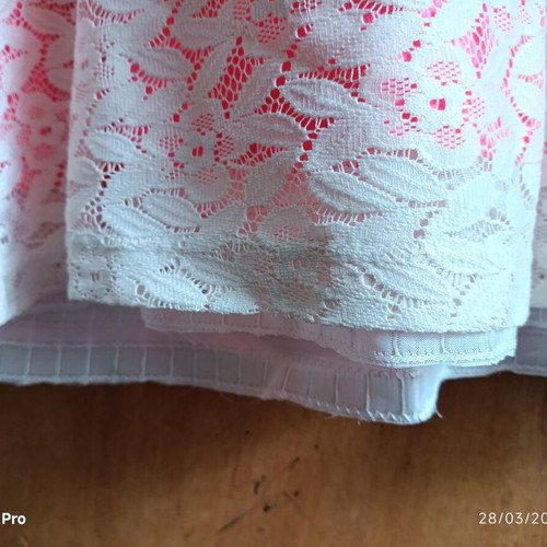 Tezenis summer dress with white lace and fuchsia lining used