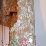 Vintage Mia Set (Size 48 / L-XL) – Jacket & Skirt with Lace Pattern, Embroidery & Rhinestones