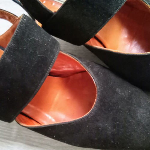 Tessera pumps used, size 37.5, black with wide strap, genuine leather
