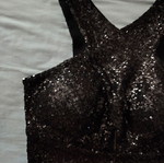 Italian black sequin crop top, size S