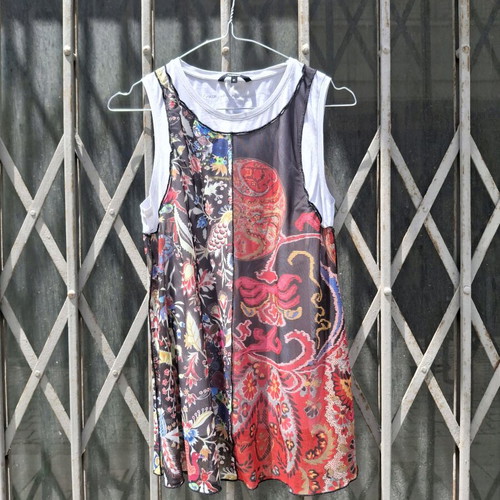 Desigual vintage layered tank top size M like new, colorful