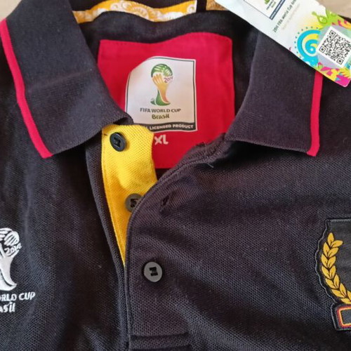 Fifa World Cup 2014 men's black polo shirt Belgium new