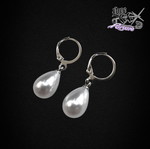 Love X Poison Handmade Stainless Steel Silver Hoop Earrings with Acrylic Pearl Charms new