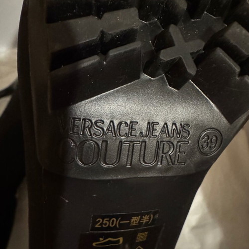 Versace sock boots like new, black with 10cm heel