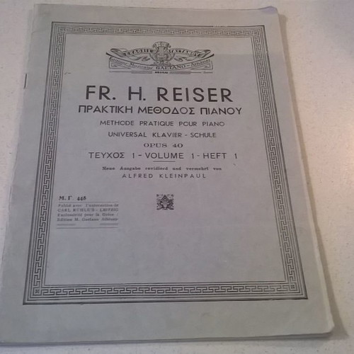 Reiser FR.H Piano Method Op.40 used