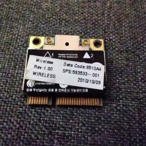 Realtek Wireless Wi-Fi Card used, Mini PCI-E RTL8191SE