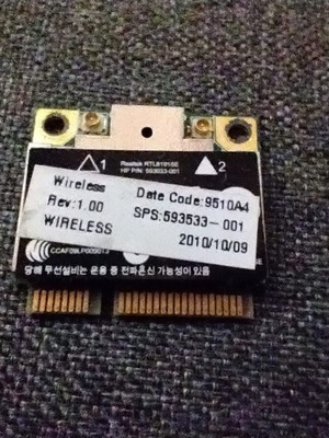 Realtek Wireless Wi-Fi Card used, Mini PCI-E RTL8191SE