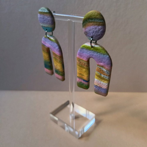 Handmade polymer clay dangle earrings new with stainless steel stud