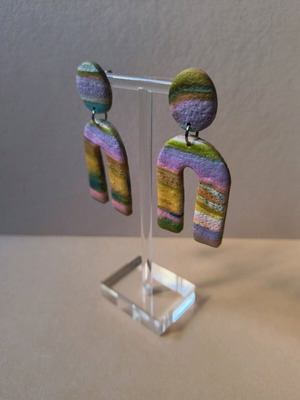 Handmade polymer clay dangle earrings new with stainless steel stud
