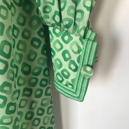 Vintage dress like new, custom made, green satin XXL