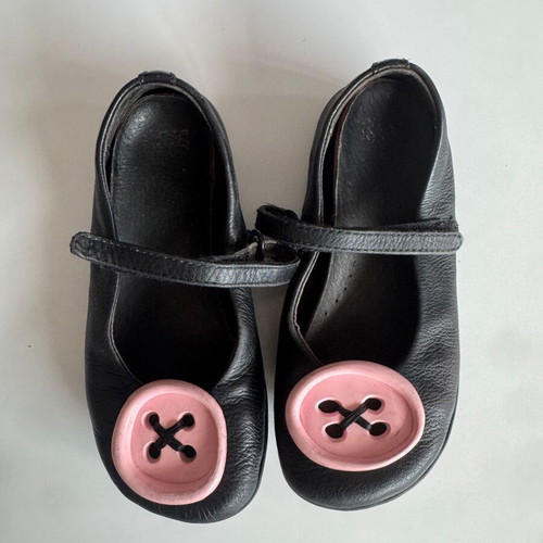Camper Twins Black Leather Ballerinas Size 29 Used