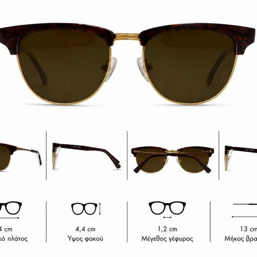 Kurzenberger KB 70380 Vintage Sunglasses Brown Tortoiseshell with Gold Details new