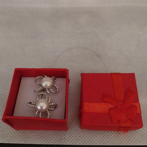925S silver earrings with pearl and zirconia