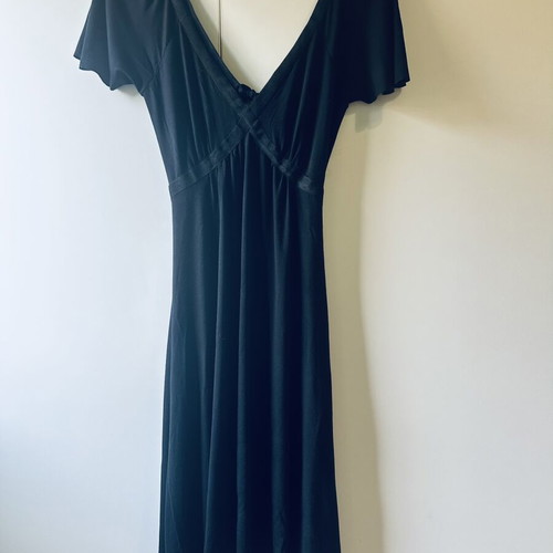 Diva by D Black Open Back Midi Dress like new, tie back jersey
