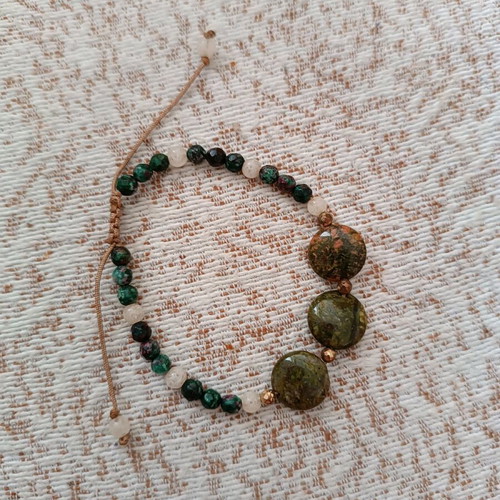 Handmade bracelets with real stones like new, set of two