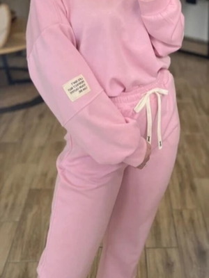 Tracksuit set pink new, top fits size 140, pants 110/130
