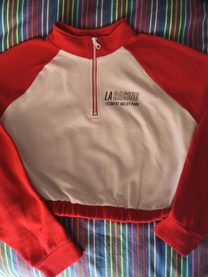 H&M crop sweatshirt new, white and red